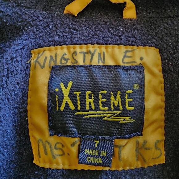 iXtreme Boys Coats, Mustard Gold & Charcoal Grey Winter Puffer Coat, Sz 7 - Picture 2 of 7